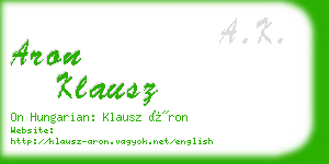 aron klausz business card